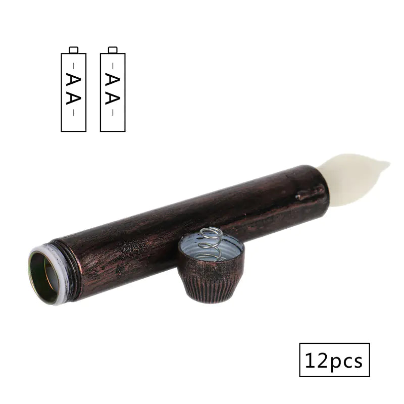 12 Black Long Candles with Shell for Home Decor