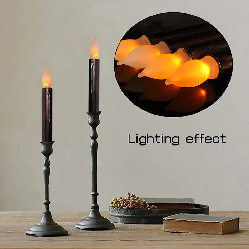 12 Black Long Candles with Shell for Home Decor