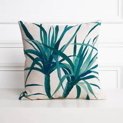 Hand-Painted Tropical Green Leaf Embrace Pillowcase