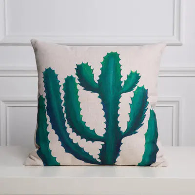 Hand-Painted Tropical Green Leaf Embrace Pillowcase