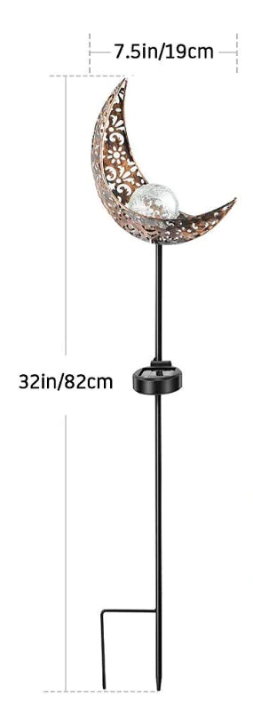 LED Solar Flame Light - Outdoor Iron Moon Garden Lamp