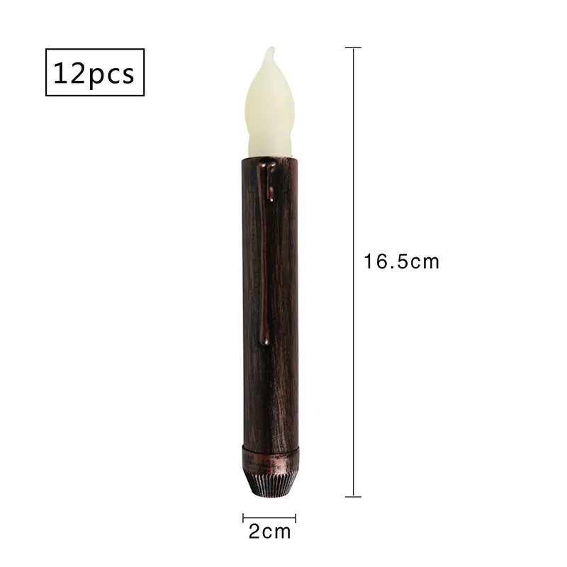 12 Black Long Candles with Shell for Home Decor