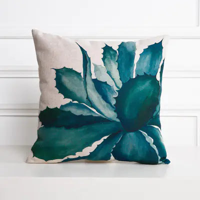 Hand-Painted Tropical Green Leaf Embrace Pillowcase