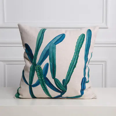 Hand-Painted Tropical Green Leaf Embrace Pillowcase
