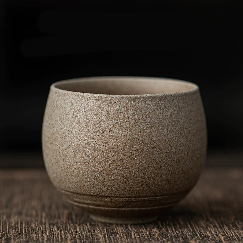 Japanese Handcrafted Coarse Pottery Tea Cups