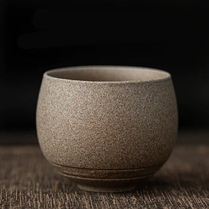 Japanese Handcrafted Coarse Pottery Tea Cups