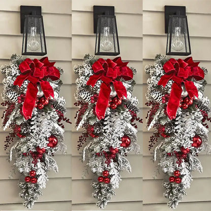 Christmas Wreath with Red Ball Ornaments
