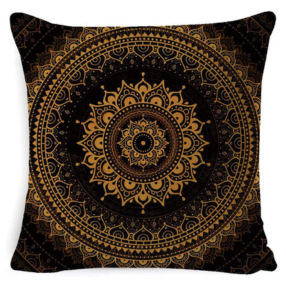 Bohemian Mandala Linen Pillow Cover for Bed & Sofa
