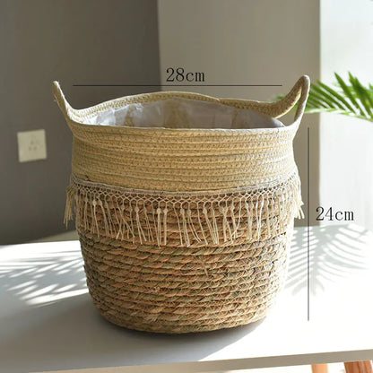 Large Woven Nordic Flower Pot Set Home Decor