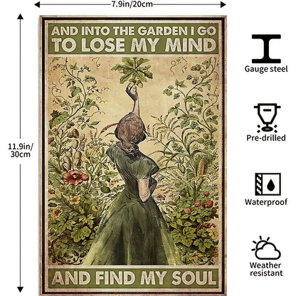 Retro Metal Sign - Beauty Walk Garden Wall Art