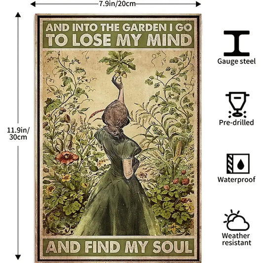 Retro Metal Sign - Beauty Walk Garden Wall Art