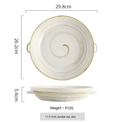Quaint Painted Ceramic Rice Bowls and Plates