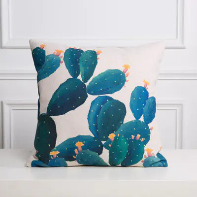 Hand-Painted Tropical Green Leaf Embrace Pillowcase