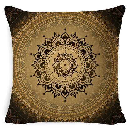 Bohemian Mandala Linen Pillow Cover for Bed & Sofa