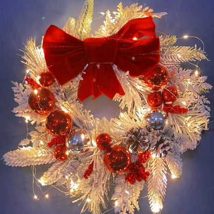 Christmas Wreath with Red Ball Ornaments