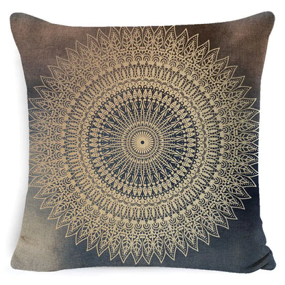 Bohemian Mandala Linen Pillow Cover for Bed & Sofa