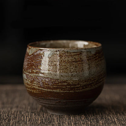 Japanese Handcrafted Coarse Pottery Tea Cups