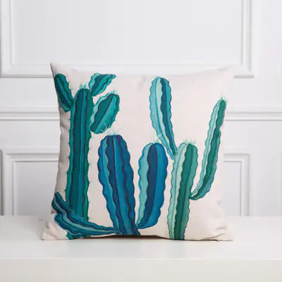 Hand-Painted Tropical Green Leaf Embrace Pillowcase