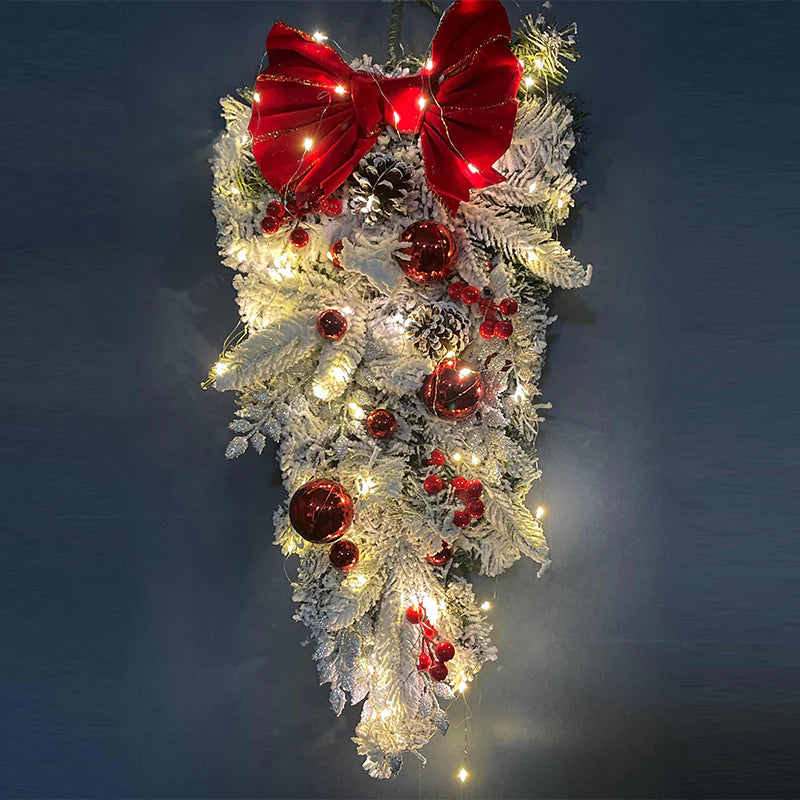 Christmas Wreath with Red Ball Ornaments