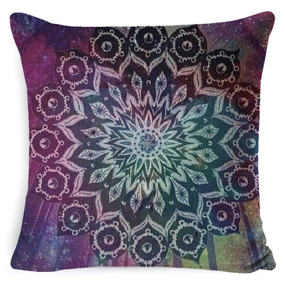 Bohemian Mandala Linen Pillow Cover for Bed & Sofa