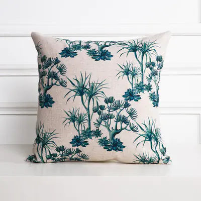 Hand-Painted Tropical Green Leaf Embrace Pillowcase