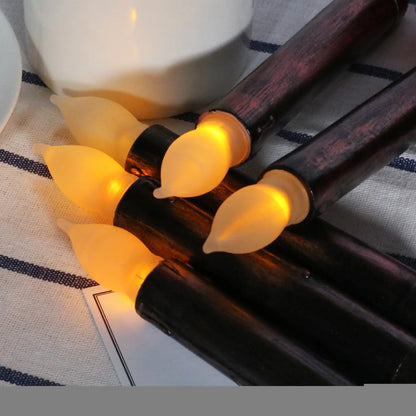 12 Black Long Candles with Shell for Home Decor