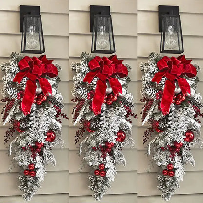 Christmas Wreath with Red Ball Ornaments