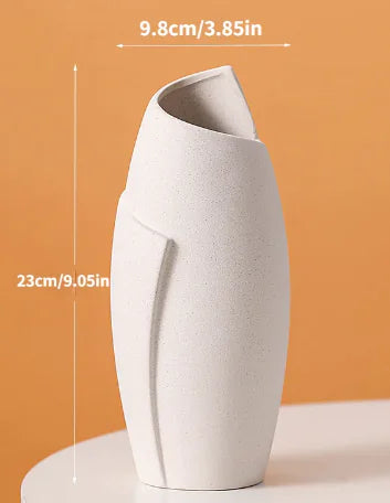 Catania Vase - Minimalist White Ceramic Decor (Single)