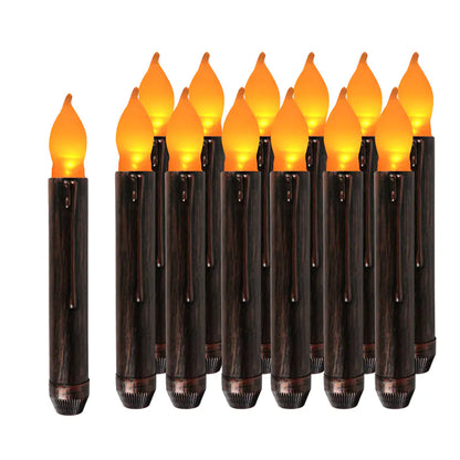 12 Black Long Candles with Shell for Home Decor