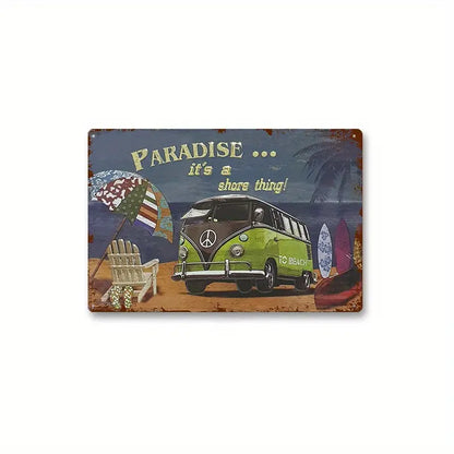 Metal Summer Beach Sign for Home and Wall Decor