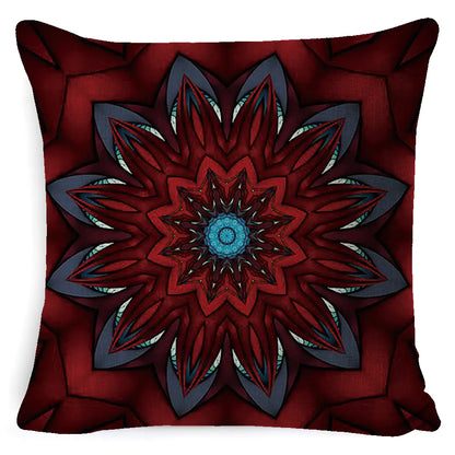 Bohemian Mandala Linen Pillow Cover for Bed & Sofa