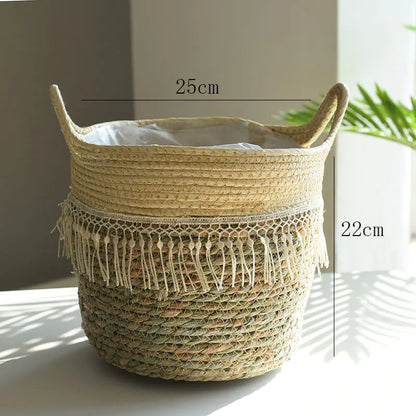 Large Woven Nordic Flower Pot Set Home Decor