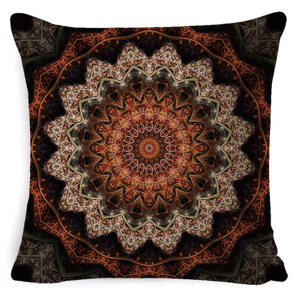 Bohemian Mandala Linen Pillow Cover for Bed & Sofa
