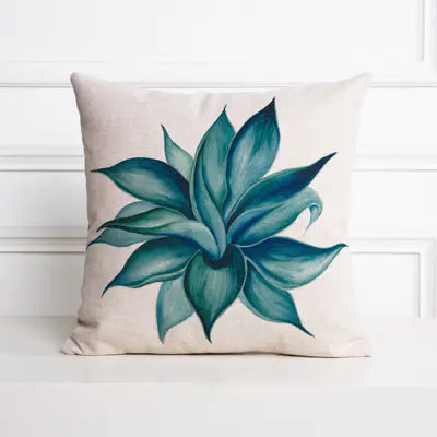 Hand-Painted Tropical Green Leaf Embrace Pillowcase