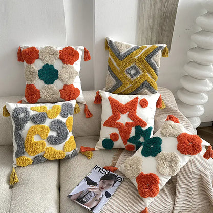 Nordic Bohemian Tufted Pentagram Pillow