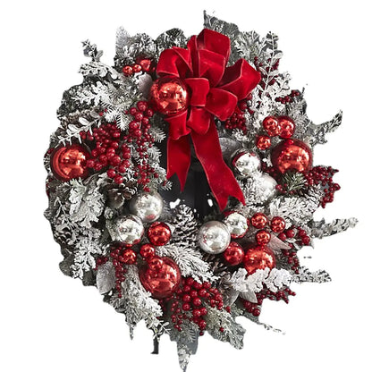 Christmas Wreath with Red Ball Ornaments