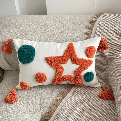 Nordic Bohemian Tufted Pentagram Pillow