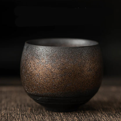 Japanese Handcrafted Coarse Pottery Tea Cups