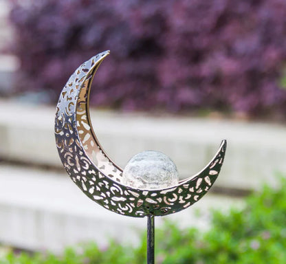 LED Solar Flame Light - Outdoor Iron Moon Garden Lamp