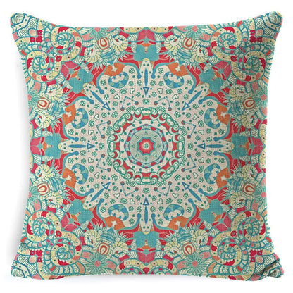 Bohemian Mandala Linen Pillow Cover for Bed & Sofa